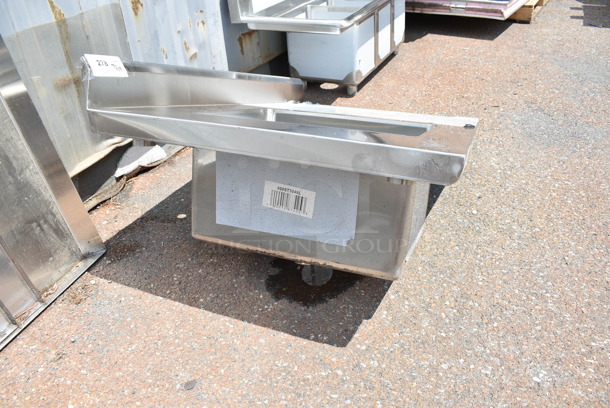 BRAND NEW SCRATCH AND DENT! Regency 600ST3048L Stainless Steel 30" x 48" 16 Gauge Stainless Steel Work Table with Sink. No Legs or Under Shelf.  - Image 3 of 6