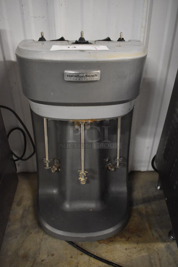 Hamilton Beach HMD400 Metal Commercial Countertop 3 Head Drink Mixer. 120 Volts, 1 Phase. 12x8x21. Tested and Working!