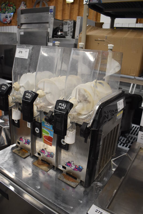 Elmeco FC3 Stainless Steel Commercial Countertop 3 Hopper Slushie Machine. Missing Lids. 115 Volts, 1 Phase. 25x24x28. Tested and Working! - Image 4 of 7