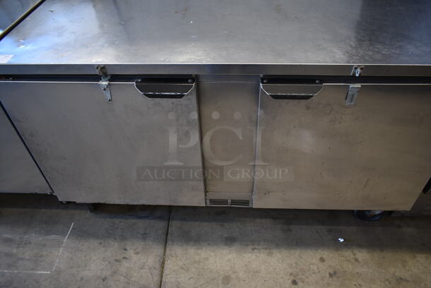 Beverage Air WTR60A Stainless Steel Commercial 2 Door Undercounter Cooler on Commercial Casters. 115 Volts, 1 Phase. Tested and Powers On But Does Not Get Cold  - Image 3 of 7