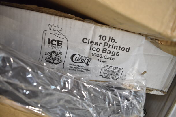 PALLET LOT of 27 BRAND NEW Boxes Including 500CC20 Choice Clear PET Customizable Plastic Cold Cup - 20 oz. - 600/Case, 130HBKCUTKW Visions Individually Wrapped Black Heavy Weight Plastic Knife - 1000/Case, 88534724 Town 34724 24" Hand Hammered Cantonese Wok, 3437RPBD6WHGD Visions 6" White Plastic Plate with Gold Bands - 150/Case, Inteplast Group PB10 3 1/2" x 10" Disposable Plastic Silverware Bag - 2000/Case, 128HD16COMBO ChoiceHD 16 oz. Microwavable Translucent Plastic Deli Container and Lid Combo Pack - 240/Case, 5001RT800B Lavex 8" White Hardwound Paper Towel, 800 Feet / Roll - 6/Case, 2 Box 433NHT101H Choice 1/6 Standard Size White "Thank You" Medium-Duty Plastic T-Shirt Bag - 1000/Case, 129MCS12W Choice 12 oz. White 6" x 4 3/4" x 1 3/4" Rectangular Microwavable Heavy Weight Container with Lid - 150/Case, 130IC10PCL Choice 10 lb. Clear Plastic Ice Bag with Ice Print - 1000/Case, 164CINDGRYAN Lancaster Table & Seating Industrial Chair with Antique Slate Gray Finish, 433MSLCPIE Choice 5" Clear Hinged Slice Container with Medium Dome Lid - 300/Case, 966TALLFLDN Choice Kraft Natural Tall-Fold 6" x 13" Dispenser Napkin - 8000/Case, 500CC20 Choice Clear PET Customizable Plastic Cold Cup - 20 oz. - 600/Case, 433CARRIER4 Choice Pulp Fiber 4 Cup Carrier - 300/Case, 760VP64KR Carnival King Kraft 64 oz. Popcorn Bucket - 360/Case, 127PL Choice Portion Cup Lids. 27 Times Your Bid! - Image 12 of 12