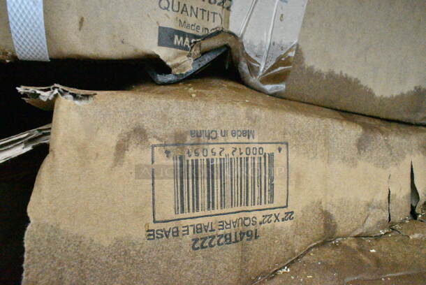 8 Boxes of 4 BRAND NEW SCRATCH AND DENT! Lancaster Table & Seating 164TB2222 22" x 22" Cross Cast Iron Table Base Plate. 8 Times Your Bid!  - Image 5 of 10
