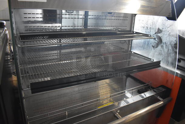 Marchia Stainless Steel Commercial Open Grab N Go Merchandiser Display Case on Commercial Casters. 39x25x50. Tested and Working! - Image 4 of 5