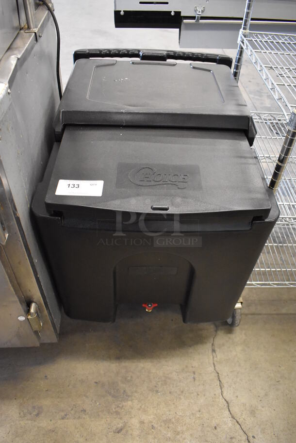 BRAND NEW! Choice Black Poly Insulated Ice Bin on Commercial Casters. 23x32x29 - Image 3 of 6