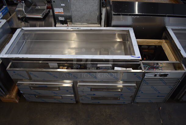 BRAND NEW SCRATCH AND DENT! 2022 Omniteam Low Voltage Lighting Refer Base and Cold Pans 4 Drawer Chef Base w/ Refrigerated Drop In. 208-230 Volt 1 Phase