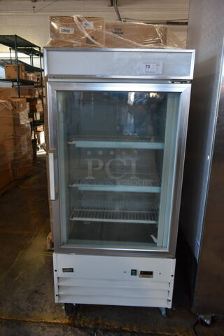 Summit SCFU1210 Metal Commercial Single Door Reach In Freezer Merchandiser w/ Poly Coated Racks. 115 Volts, 1 Phase. Tested and Working!