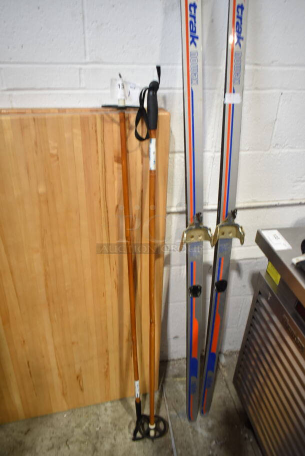 ALL ONE MONEY! Lot of 2 Trak Nowax Skis and 2 Hand Poles.  - Image 2 of 8