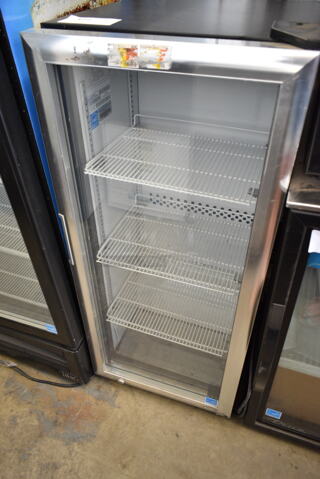 2019 IDW G4-H0234B Metal Commercial Single Door Cooler Merchandiser w/ Poly Racks. 115 Volts, 1 Phase. Tested and Working!
