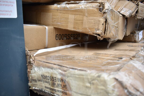 BRAND NEW SCRATCH AND DENT! Regency 600RSSB20 19 1/2" x 19 1/2" x 4" 18-Gauge Stainless Steel Scrap / Pre-Rinse Basket with Stainless Steel Slides. May Be Missing Pieces.  - Image 2 of 3