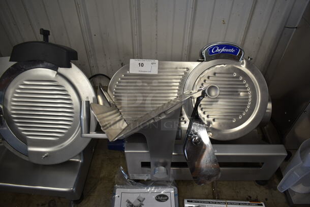 BRAND NEW SCRATCH AND DENT! Globe Chefmate GC512 Stainless Steel Commercial Countertop Automatic Meat Slicer w/ Blade Sharpener. 115 Volts, 1 Phase. Tested and Working! - Image 6 of 10