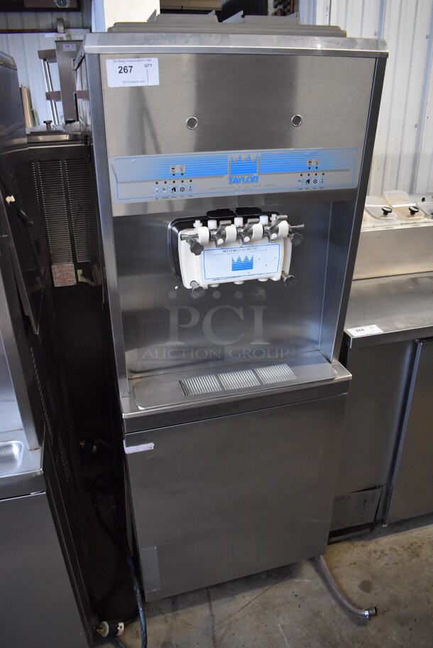 Taylor 8756-27 Stainless Steel Commercial Floor Style Water Cooled 2 Flavor w/ Twist Soft Serve Ice Cream Machine on Commercial Casters. 208/230 Volts, 1 Phase. 26x36x72 - Image 2 of 9