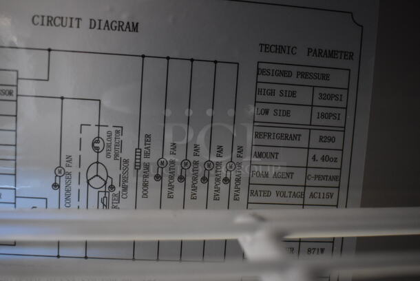 BRAND NEW SCRATCH AND DENT! Avantco 178SSPT71MHC Stainless Steel Commercial Sandwich Salad Prep Table Bain Marie Mega Top on Commercial Casters. 115 Volts, 1 Phase. Tested and Working! - Image 8 of 10