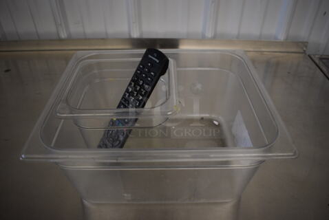 ALL ONE MONEY! Lot of 2 Clear Poly Drop In Bins and Remote. 1/2x6. 1/x6