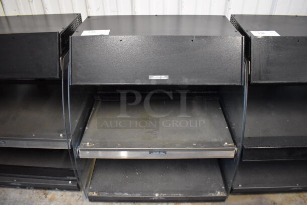 Metal Commercial Countertop Heated 2 Tier Display Case Merchandiser. 26x21x28.5. Cannot Test Due To Plug Style