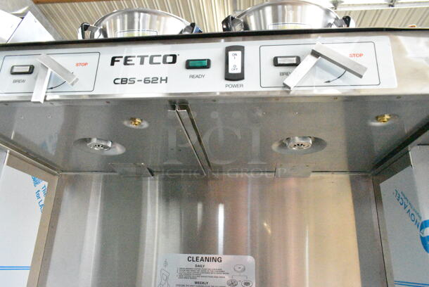 BRAND NEW SCRATCH AND DENT! Fetco CBS-62H C62046 Stainless Steel Twin Automatic Coffee Brewer w/ Hot Water Dispenser and 2 Metal Brew Baskets. No Satellite Server. 120/208-240 Volts, 1 Phase. - Image 10 of 12