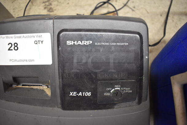 Sharp XE-A106 Countertop Electronic Cash Register. 12.5x14x10 - Image 3 of 4