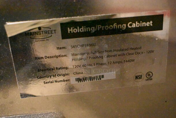 Mainstreet 541CHP1836U Metal Single Door Reach In Holding Proofing Cabinet on Commercial Casters. 120 Volts, 1 Phase. Tested and Working! - Image 5 of 5