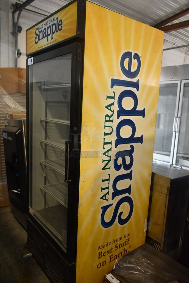 Habco ESM28 Metal Commercial Single Door Reach In Cooler Merchandiser w/ Poly Coated Racks. 115 Volts, 1 Phase. Tested and Powers On But Does Not Get Cold
 - Image 2 of 7