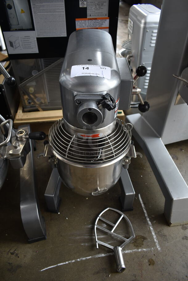 BRAND NEW SCRATCH AND DENT! Avantco 177MX10H Metal Commercial Countertop 10 Quart Planetary Dough Mixer w/ Stainless Steel Mixing Bowl, Bowl Guard, Dough Hook and Paddle Attachments. 120 Volts, 1 Phase. Tested and Working! - Image 2 of 10