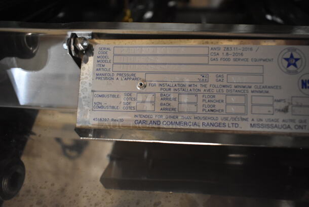 BRAND NEW SCRATCH AND DENT! 2024 Garland UTOGP4-4 Stainless Steel Commercial Countertop Liquid Propane Heavy-Duty 4 Burner Countertop 24" Range. One Grate Missing. - Image 11 of 11