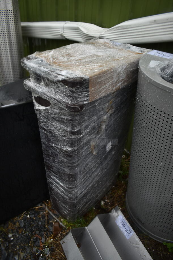 2 BRAND NEW SCRATCH AND DENT! Poly Slim Jim Trash Cans. 2 Times Your Bid! - Image 3 of 4