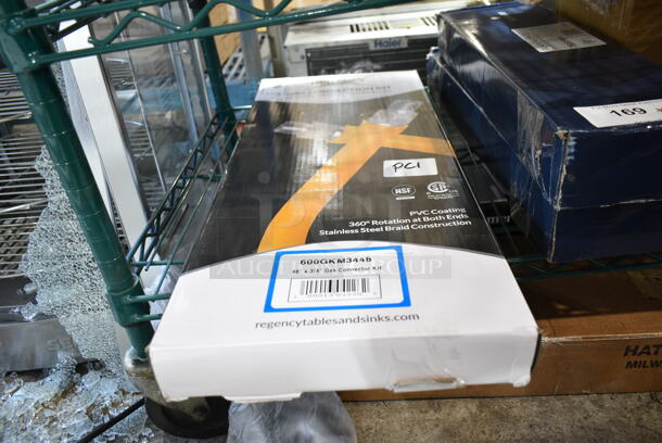 BRAND NEW SCRATCH AND DENT! Regency 600GKM3448 48" Mobile Gas Connector Hose Kit with 2 Elbows, Full Port Valve, Restraining Device, and Quick Disconnect - 3/4" - Image 2 of 3