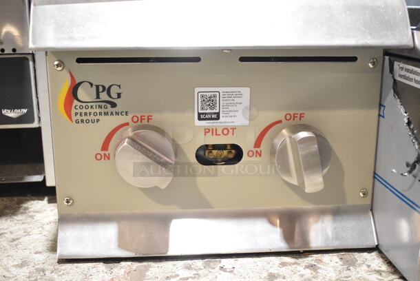 BRAND NEW SCRATCH AND DENT! 2023 Cooking Performance Group CPG 351RCPG12NL Stainless Steel Commercial Countertop Natural Gas Powered 2 Burner Range.  - Image 5 of 5