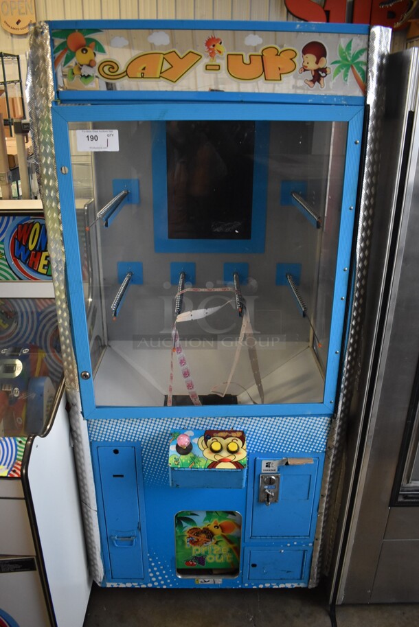 Metal Commercial Floor Style Ay Up Arcade Game w/ Coin Acceptor. 36x33x77. Cannot Test Due To Missing Power Cord