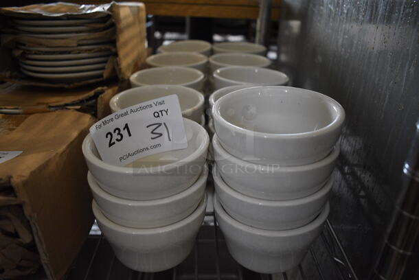 31 White Ceramic Bowls. 4x4x2.5. 31 Times Your Bid!