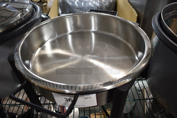 BRAND NEW SCRATCH AND DENT! Acopa 6 Qt. Wrought Iron Pillar Chafer w/ Drop In and Lid.  - Image 4 of 4