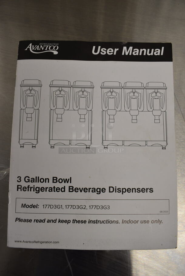 BRAND NEW IN BOX! Avantco Model COLDREAM 3M Stainless Steel Commercial Countertop 3 Hopper Refrigerated Beverage Machine. Each Hopper Has a 3 Gallon Capacity. 120 Volts, 1 Phase. 23x18x29. Tested and Powers On But Does Not Get Cold - Image 6 of 8