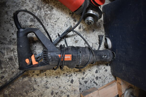 Bauer 1962E-B 7" Angle Grinder, Warrior 57806 Reciprocating Saw and Tool Box. Tested and Working! - Image 8 of 10