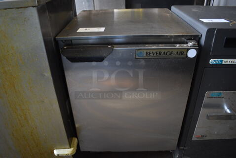 Beverage Air Model UCR20Y-23 Stainless Steel Commercial Single Door Undercounter Cooler on Commercial Casters. 115 Volts, 1 Phase. 20x22x28. Tested and Working!