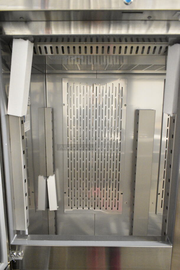 BRAND NEW SCRATCH AND DENT! 2023 Avantco 178Z2F4K Stainless Steel 54" Solid Half Door Stainless Steel Reach-In Freezer. 115 Volts, 1 Phase.  Tested and Powers On But Does Not Get Cold - Image 9 of 10