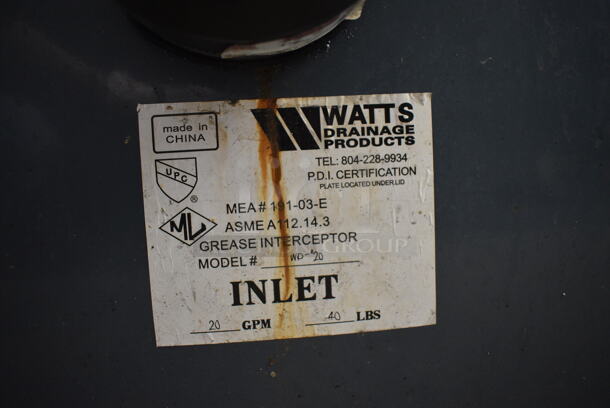 Watts Model WD-20 Metal Commercial Grease Trap. 16x31x15 - Image 4 of 4
