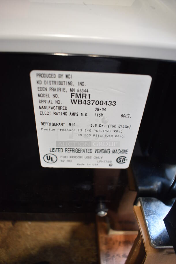 KD Distributing Model FMR1 Metal Commercial Refrigerated Juice Mate Vending Machine. 115 Volts, 1 Phase. 28x27x56. Tested and Working! - Image 8 of 9
