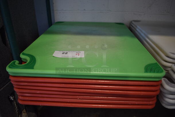 9 Cutting Boards; 7 Red and 2 Green. 18x24x0.5. 9 Times Your Bid!