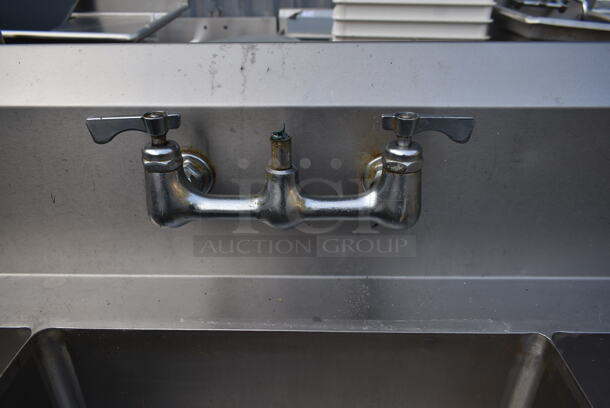 Stainless Steel Commercial 3 Bay Left Side Dirty Side Dishwasher Sink w/ Handles. Bays 20x20 - Image 6 of 6