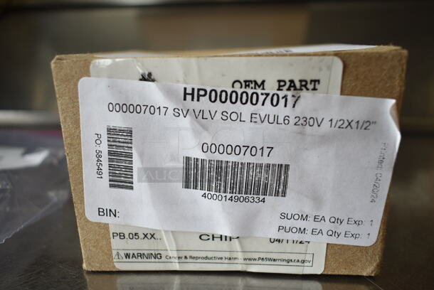 BRAND NEW SCRATCH AND DENT! Lot of 3 Items Including Manitowoc Ice 000007027 Sv Vlv Sol Evul4 115v 3/8x3/8", Manitowoc Ice 000005778 Water Seal, Manitowoc Ice 000007017 Sv Vlv Sol Evul6 230v 1/2x1/2".  - Image 5 of 5