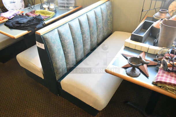 10 Green and Tan Booth Seats; Singles and Doubles. Does Not Include Contents or Tables. 10 Times Your Bid! BUYER MUST REMOVE: Bring Tools and Manpower Needed To Remove This Item. (booth room)  - Image 2 of 8