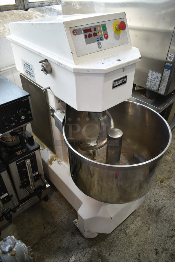 2017 Doyon AEP035 Metal Commercial Floor Style 110 Pound Spiral Dough Mixer w/ Stainless Steel Mixing Bowl and Dough Hook Attachment. 230 Volts, 3 Phase.  - Image 2 of 7