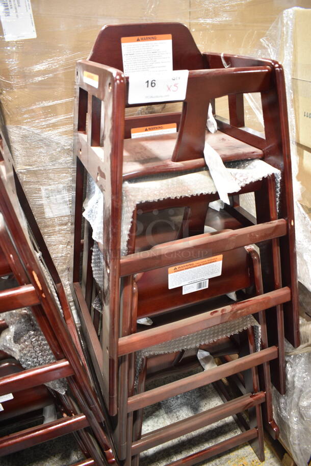 5 BRAND NEW! GET HC-100-MOD-M2 Mahogany Finish Hardwood High Chair . 5 Times Your Bid! - Image 3 of 4