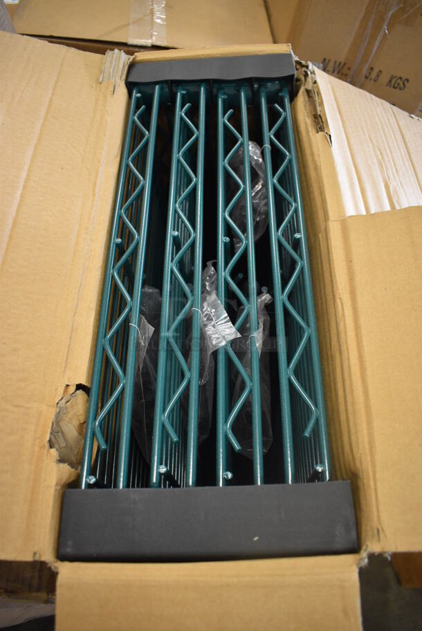 ALL ONE MONEY! Lot of 4 BRAND NEW IN BOX! Focus Green Finish Wire Shelves. 48x18x1.5 - Image 1 of 4