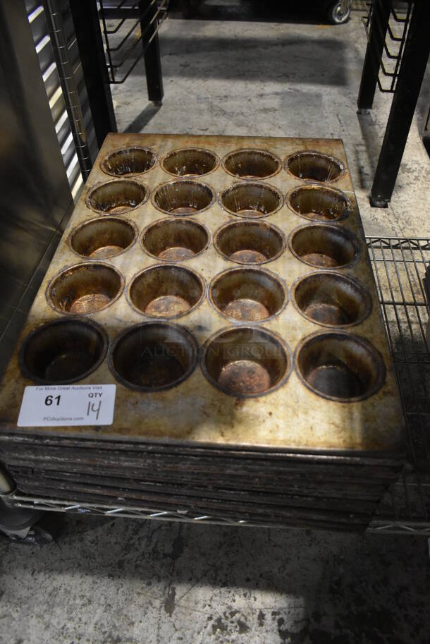 14 Metal 20 Cup Muffin Baking Pans. 18x26x2. 14 Times Your Bid! - Image 1 of 5