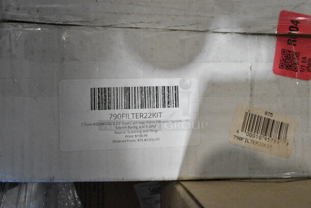12 BRAND NEW Boxes Including YCNC-1670-00DZ Pactiv MealMaster 16 5/8" x 7 5/16" x 2 5/16" Full Slab Black Rib Container - 80/Case, 128YCNC1670HDDZ Take Out Containers, 1280CNC3002000 Take out Containers, 790FILTER22KIT C Pure AQUAKING22 20" Dual Cartridge Water Filtration System - 10 Micron Rating and 3 GPM, HP0049888021 Vulcan 00-976687-0N36A Natural Gas Pilot Assembly, HP0049948800 Vulcan 00-499488-00001 Thermostat, HP8068077 Frymaster 8068077 Motor Assy,Mdlr Bl W/Term Cl B, HP8103745 Frymaster 8103745 Coupler,Snapfast 3/4" B533-2/3. 12 Times Your Bid!  - Image 9 of 12