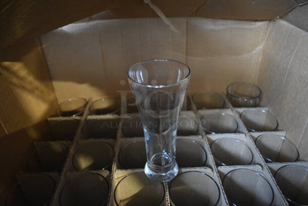 36 BRAND NEW IN BOX! Libbey Flair Pilsner Beverage Glasses. 3x3x6.75. 36 Times Your Bid!