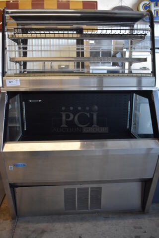 Federal Industries RSS4SC-6 Stainless Steel Commercial Floor Style Open Grab N Go Merchandiser w/ CD4828SS Dry Display Case Top. 120 Volts, 1 Phase. 48.5x39.5x70. Cannot Test Due To Missing Power Cord