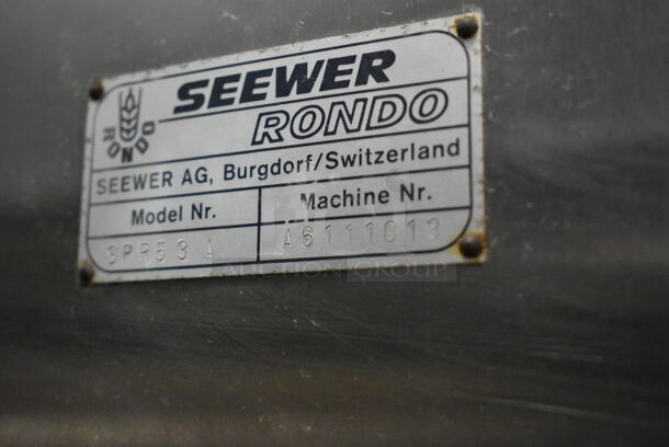 Seewer Rondo SPR53A Stainless Steel Commercial Countertop Dough Sheeter. Cannot Test Due To Cut Power Cord - Image 8 of 8