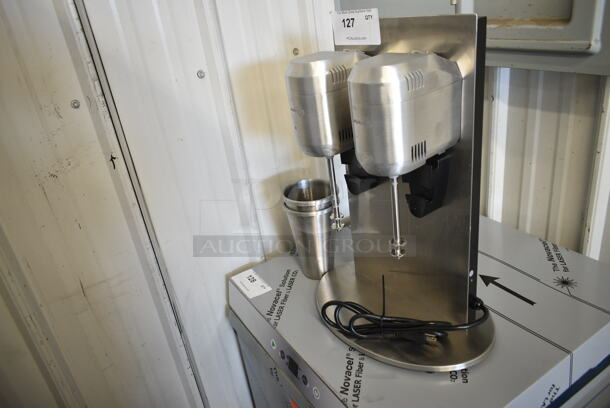 BRAND NEW SCRATCH AND DENT! AvaMix DM-B-21C ADM2 Freestanding Double Spindle Drink Mixer / Milkshake Machine. 110-120 Volts, 1 Phase. Tested and Working! - Image 2 of 4