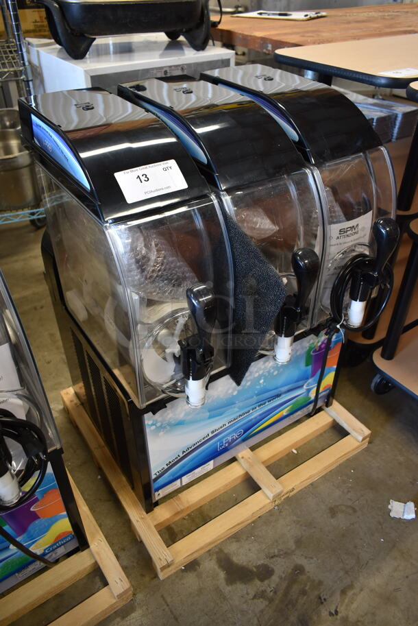 BRAND NEW! 2021 SPM I-PRO 3 E L Stainless Steel Commercial Countertop 3 Hopper Slushie Machine. 115 Volts, 1 Phase. Stock Pictures Used - Image 2 of 8